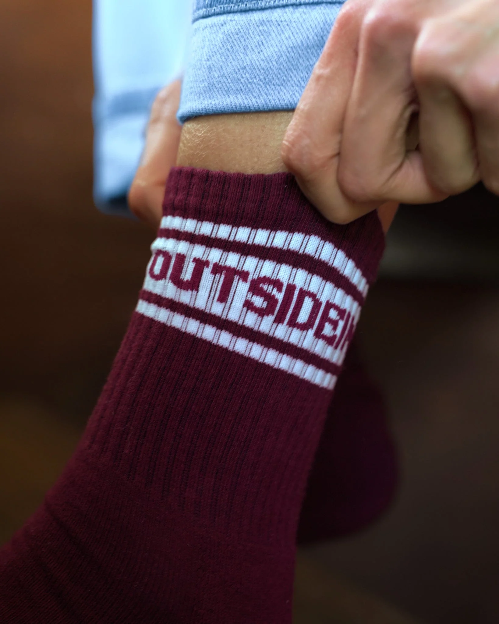 Burgundy Vintage Socks - Image 3