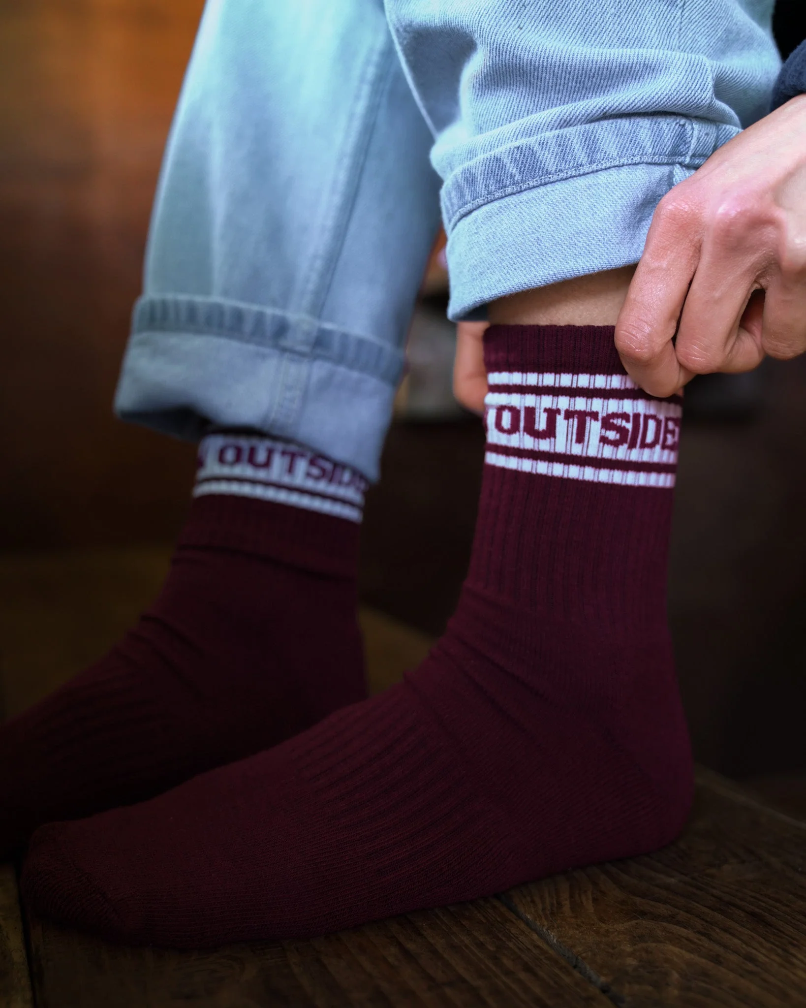Burgundy Vintage Socks - Image 4