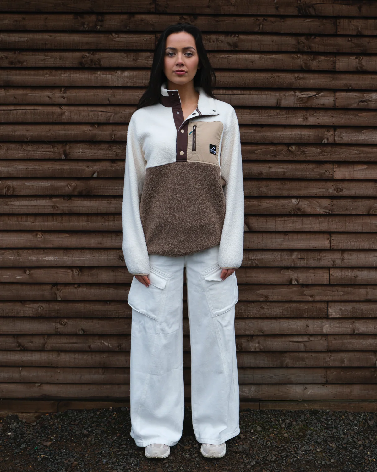 Chestnut Button Up Borg Fleece - Image 4