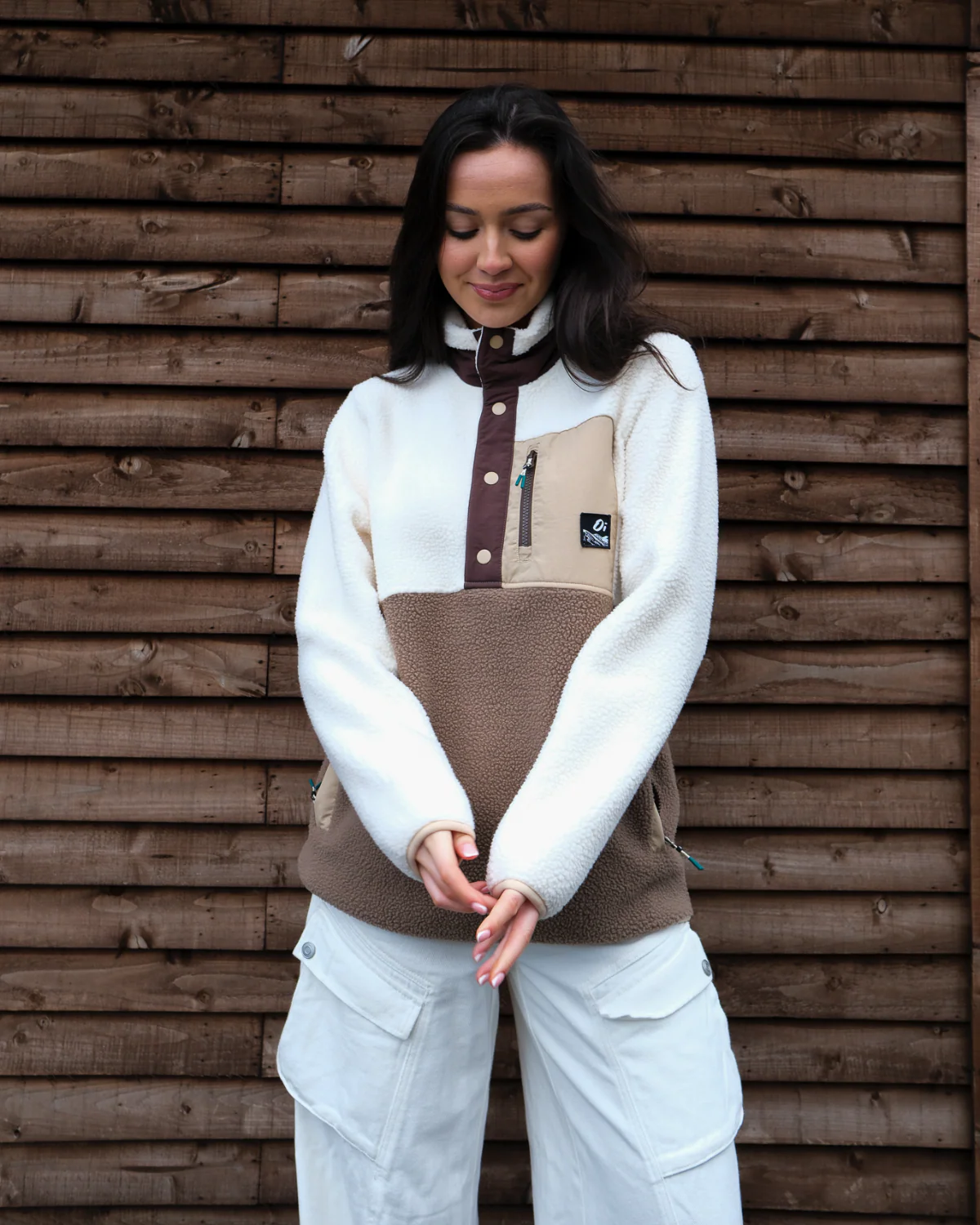 Chestnut Button Up Borg Fleece - Image 5