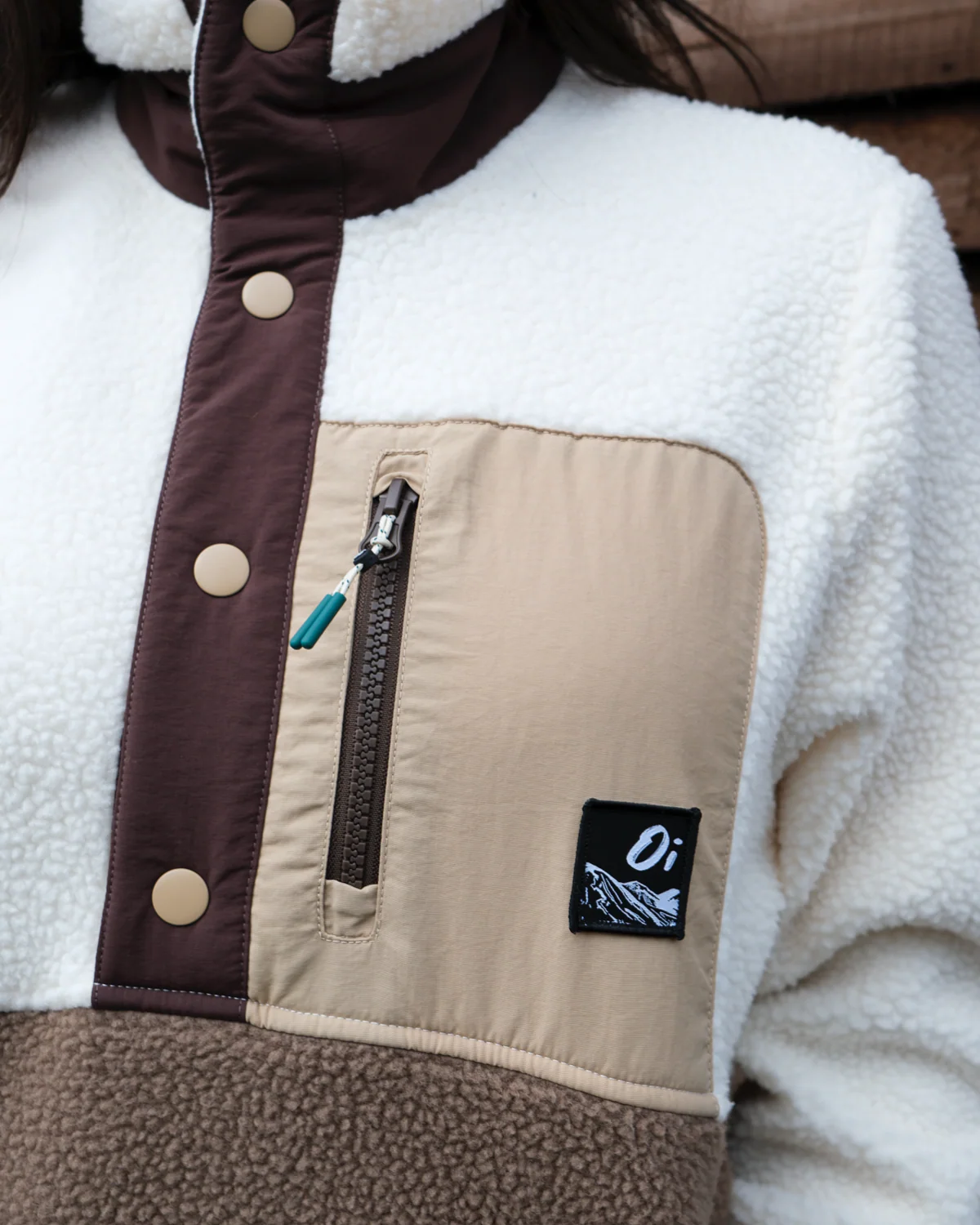 Chestnut Button Up Borg Fleece - Image 7