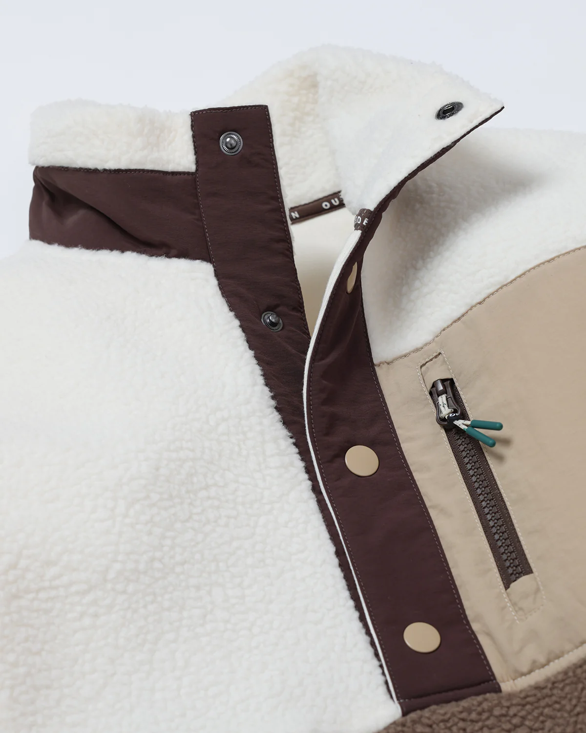 Chestnut Button Up Borg Fleece - Image 9