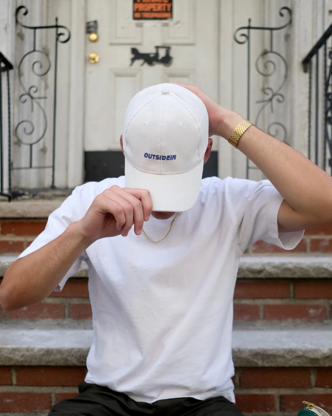 Cream Corduroy Cap - Image 4