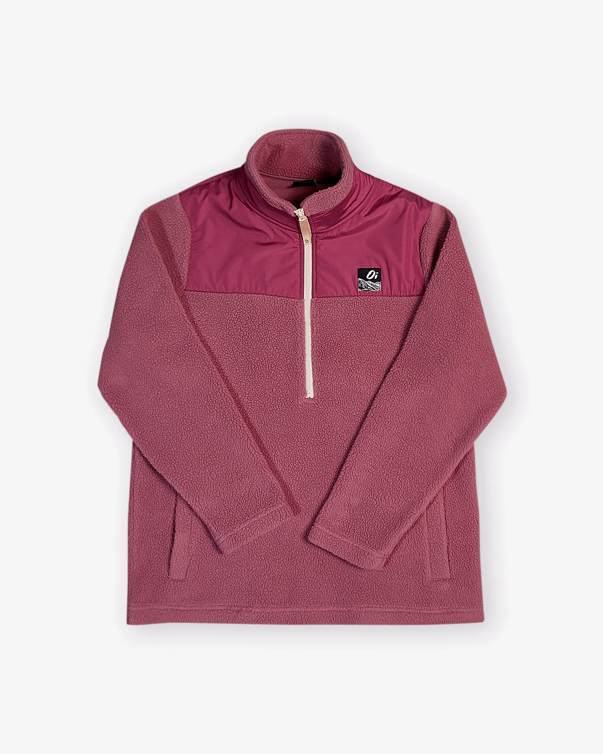 Dusky Rose & Berry Echo 1/4 Zip Borg Fleece - Image 3