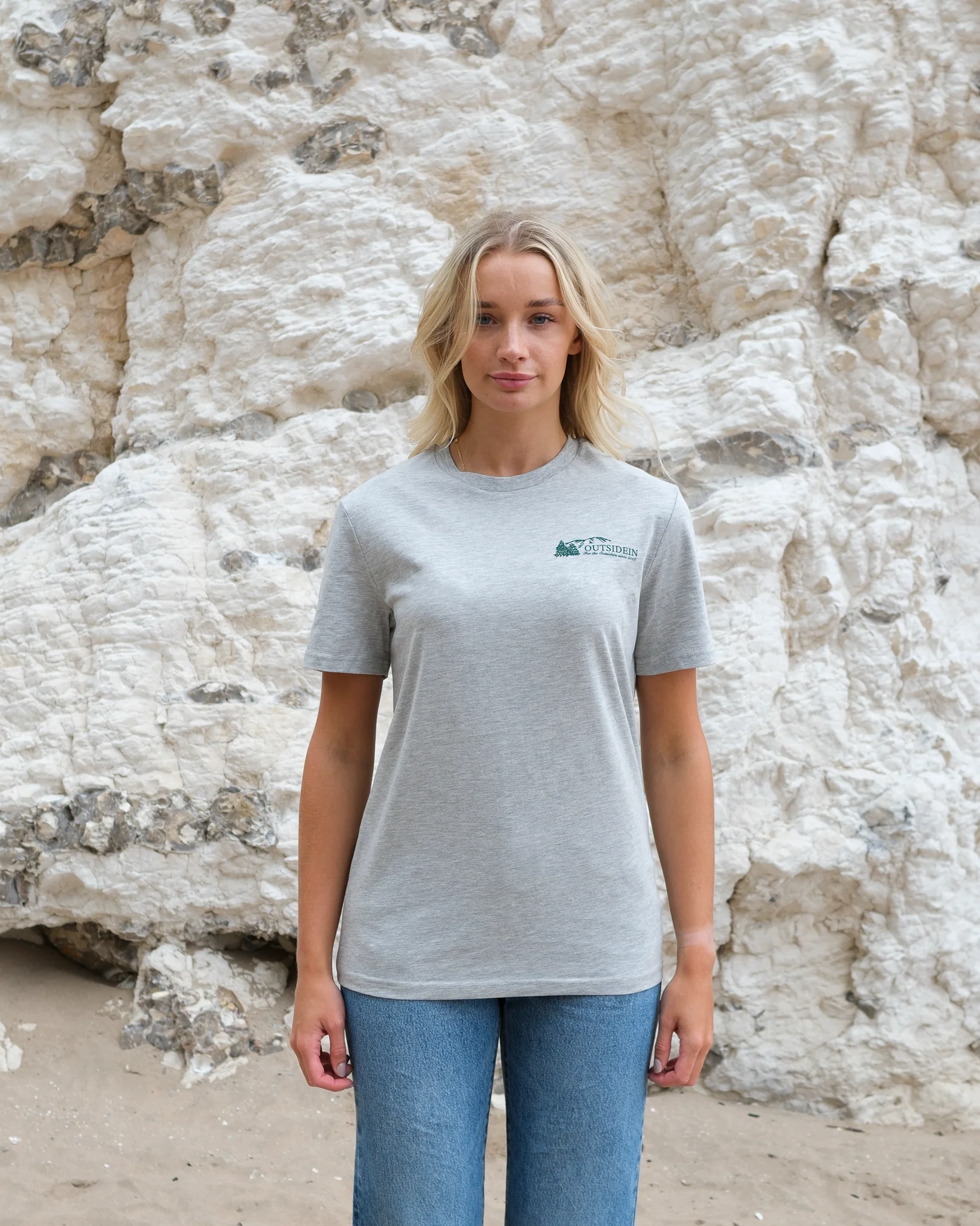 Light Marl Grey Mountain T-Shirt - Image 4