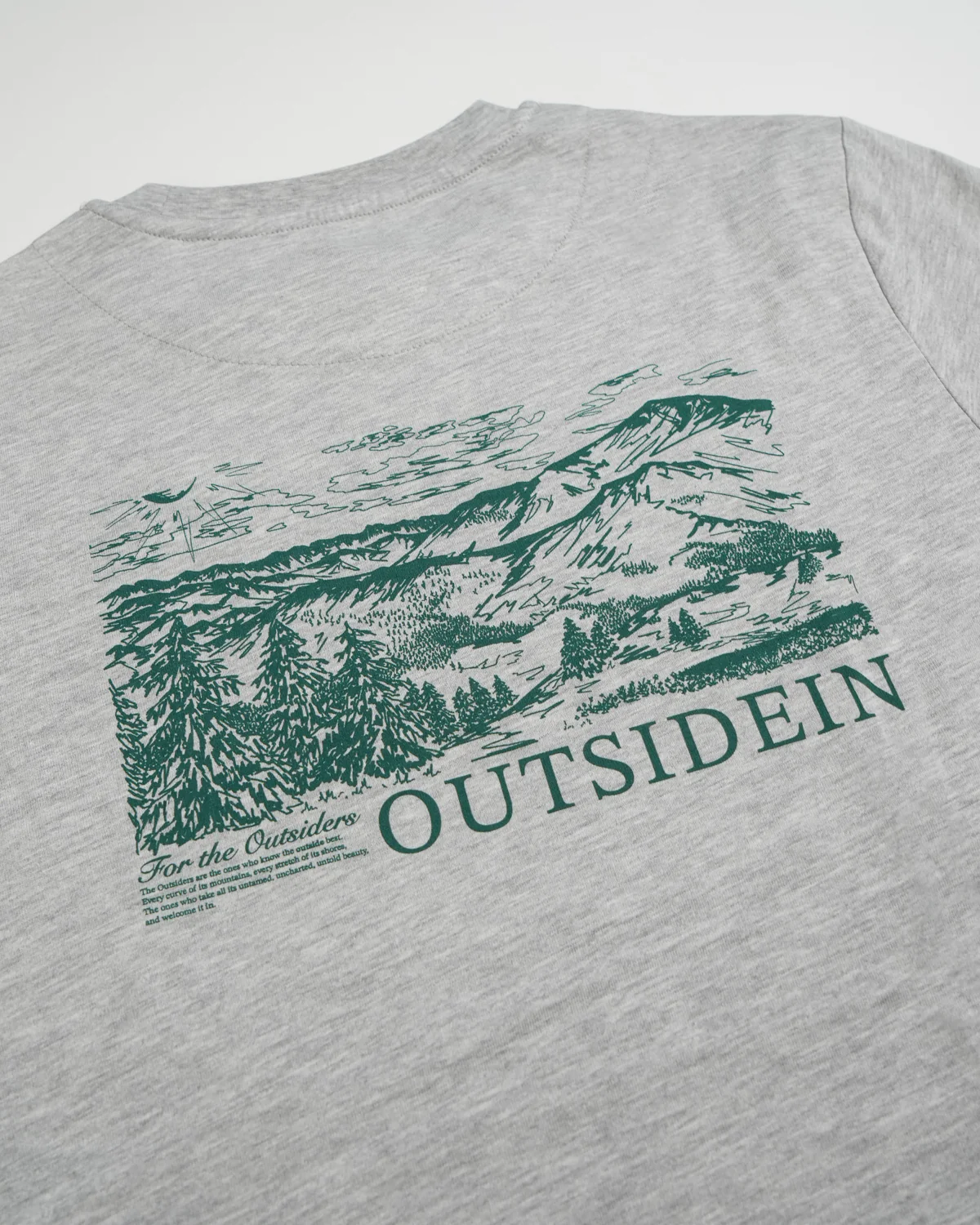 Light Marl Grey Mountain T-Shirt - Image 6
