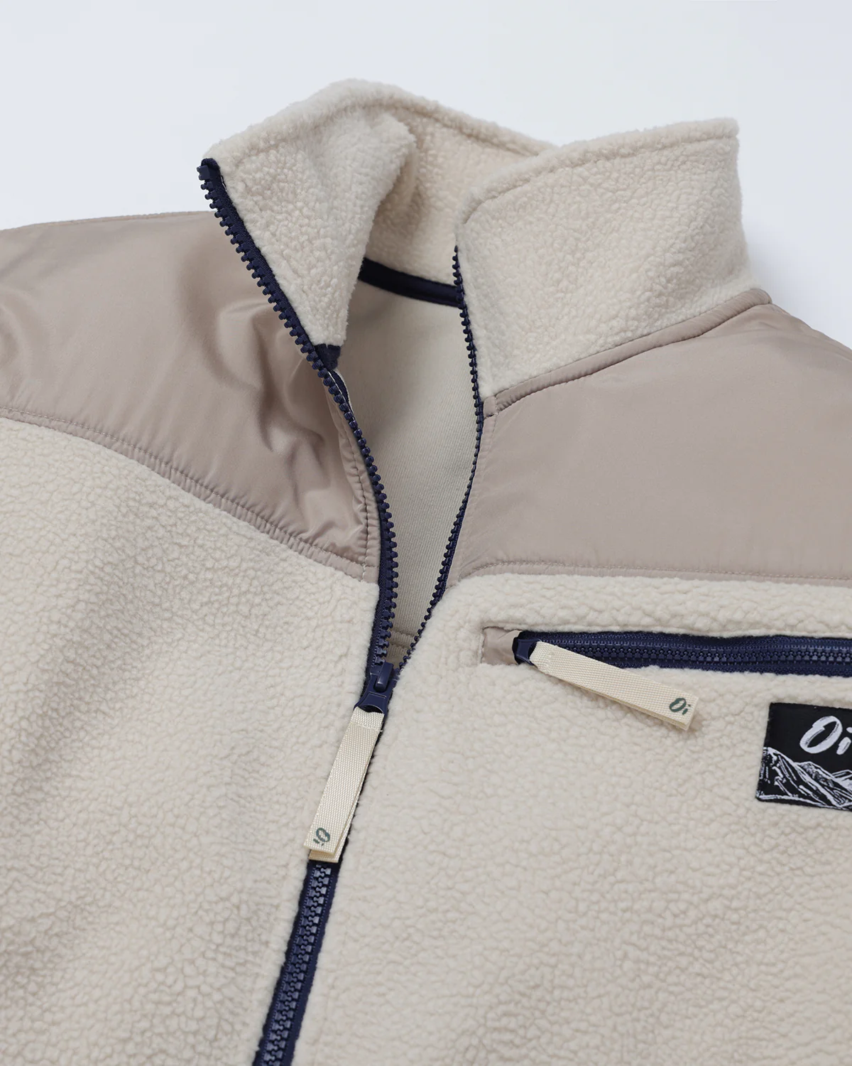 Oatmilk Porticio Full Zip Borg Fleece - Image 3