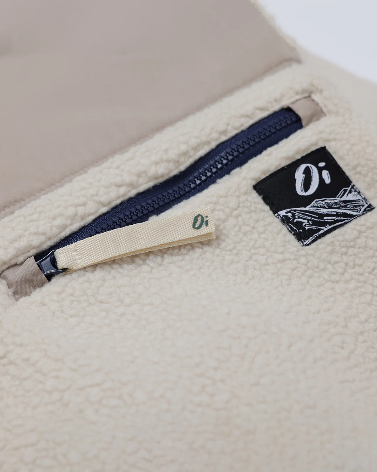 Oatmilk Porticio Full Zip Borg Fleece - Image 4