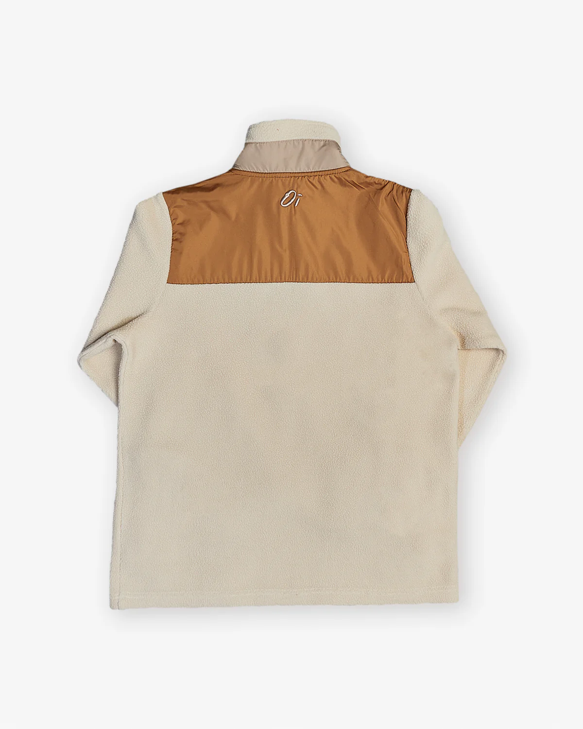Oatmilk & Walnut Echo 1/4 Zip Borg Fleece - Image 4