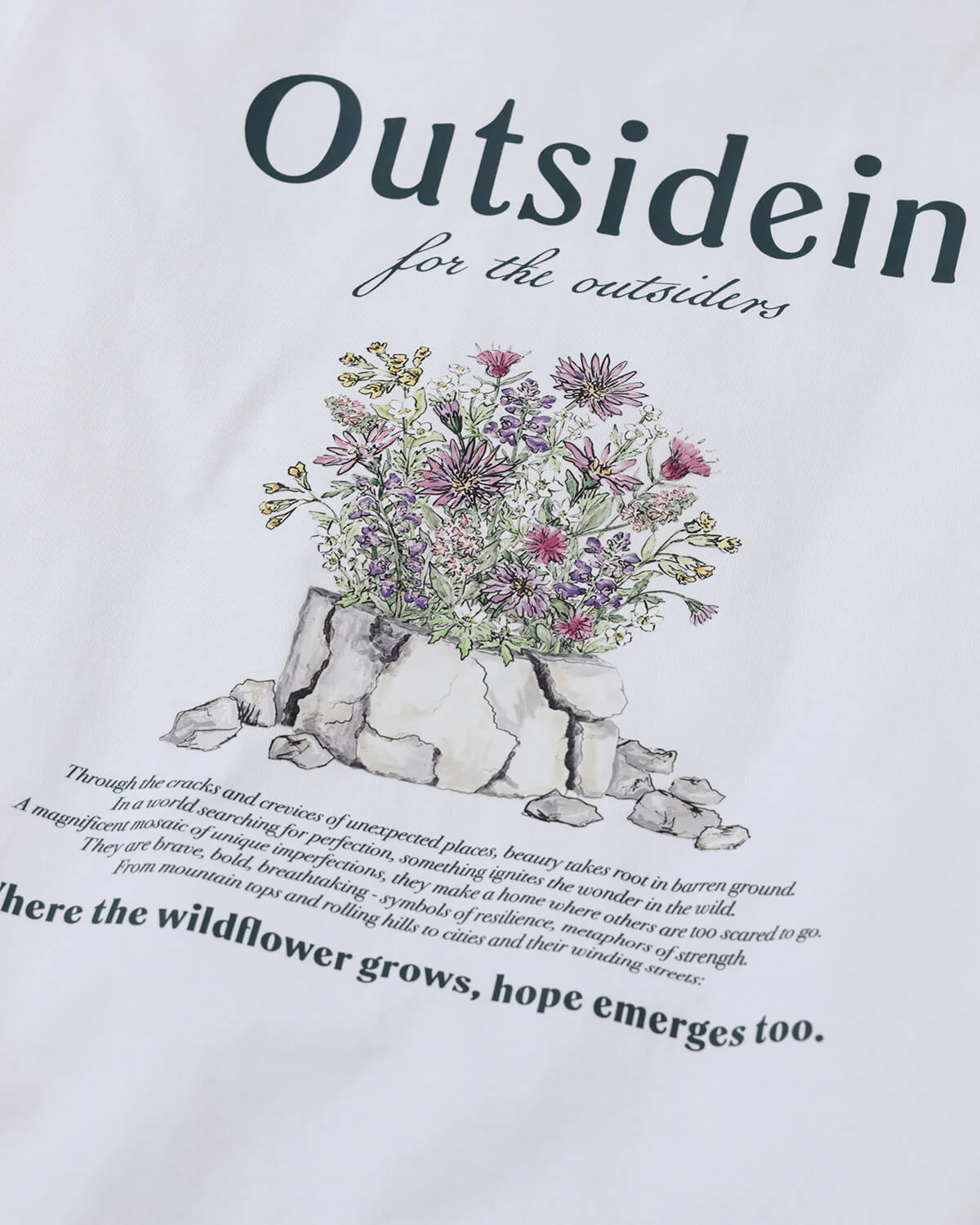 Wildflowers Emerge White Print T-shirt - Image 5